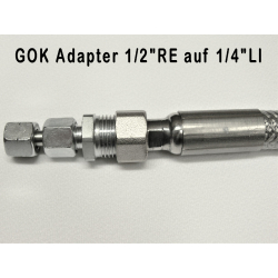 Gas Edelstahl Wellschlauch 1 m DN08 Gasschlauch + GOK Adapter für Niederdruckregler